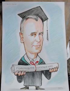 шаржист на свадебной выездной регистрации